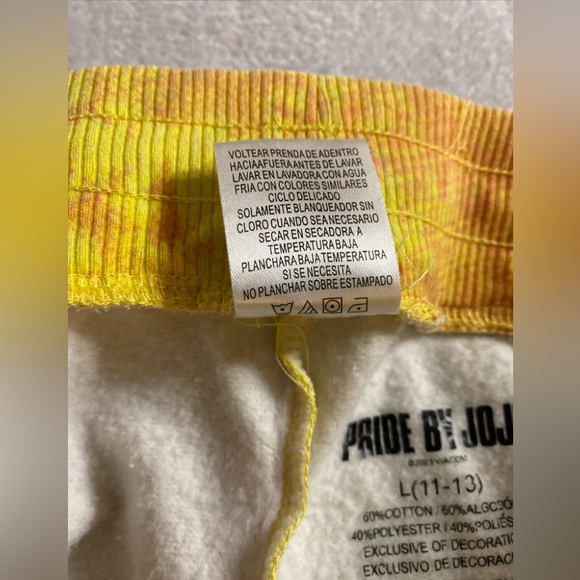 Pride By JoJo Women L Large 11-13 Fleece Shorts Heart Tie Dye Pockets Drawstring - Picture 8 of 11